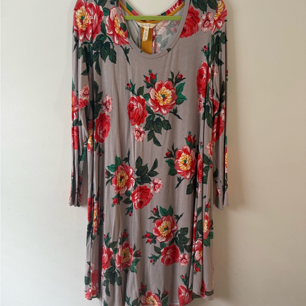 Matilda Jane Gray Floral Long Sleeve Dress